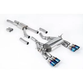 Milltek SSXBM1150 cat-back exhaust for BMW, burnt titanium GT-90 tips