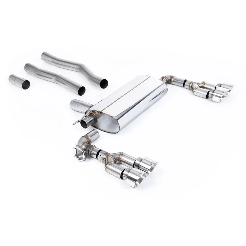 Milltek SSXBM1248 particulate filter-back exhaust for BMW 1 Series 128ti 5 Door, polished GT-100 tips