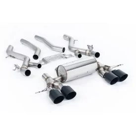 Milltek SSXBM1282 particulate filter-back exhaust for BMW 2 Series M2 Coupe, black GT-115 tips