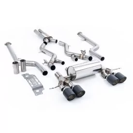 Échappement cat-back Milltek SSXBM1290 pour BMW 2 Series M2 Coupe, embouts Jet-115 carbone