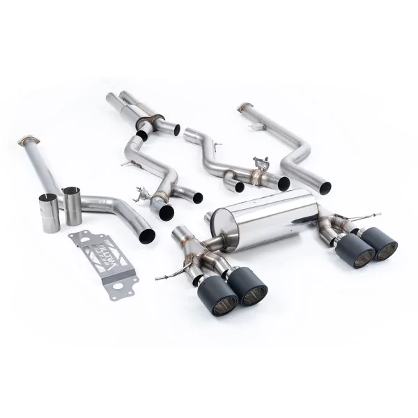 Milltek SSXBM1315 cat-back exhaust for BMW 2 Series M2 Coupe, carbon Jet-115 tips