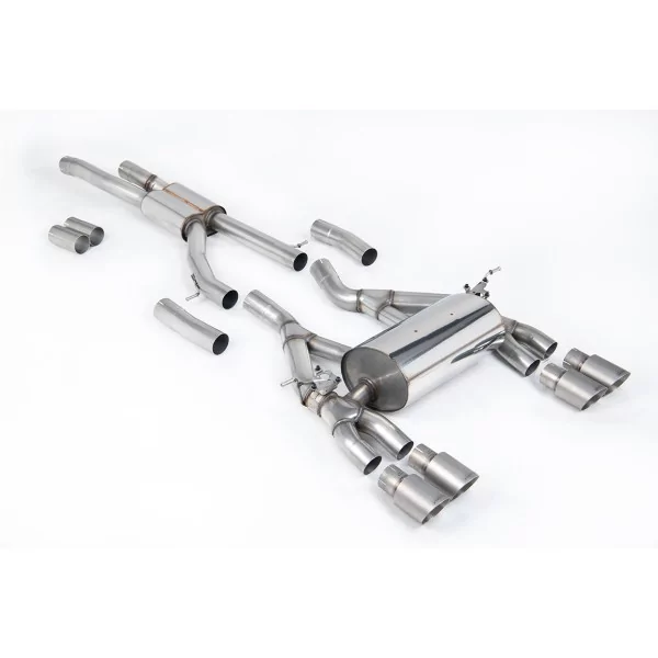 Milltek SSXBM997 cat-back exhaust for BMW, titanium GT-90 tips - detail