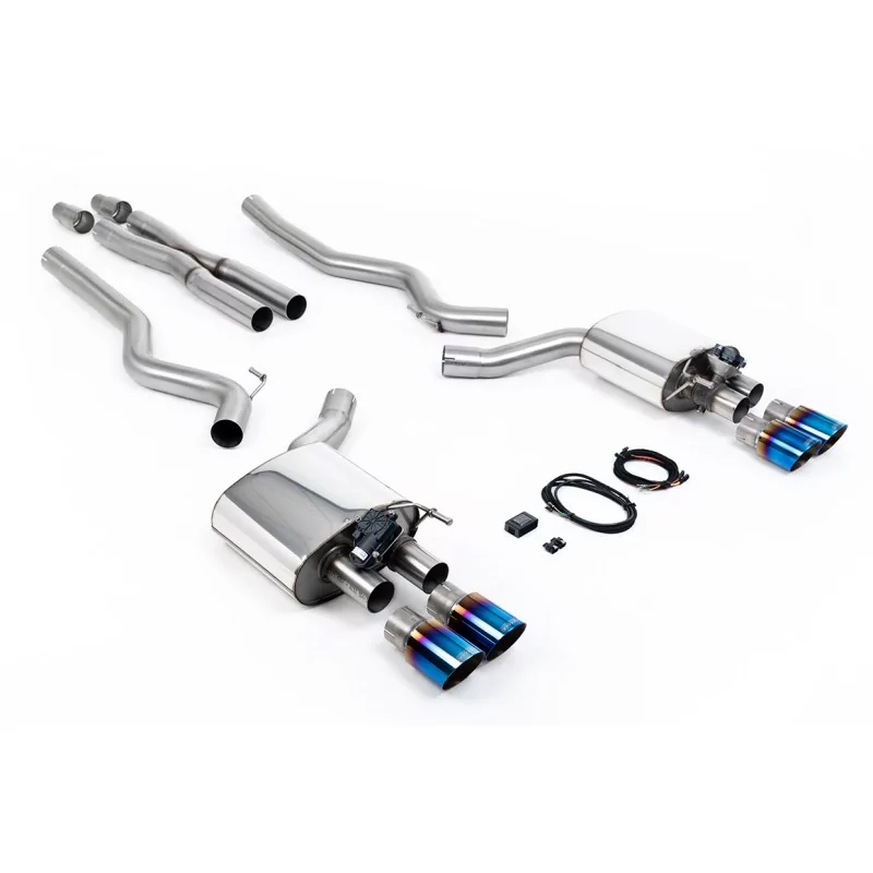 Milltek SSXFD229 cat-back exhaust for Ford Mustang 5.0 V8 GT, burnt titanium GT-90 tips