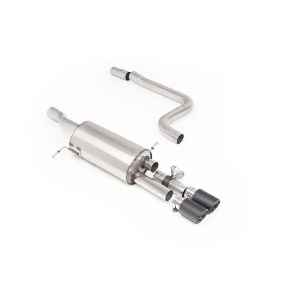 Milltek SSXFD260 cat-back exhaust for Ford Fiesta Mk8 ST 1.5 EcoBoost 200PS, carbon Jet-90 tips - detail