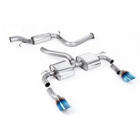 Milltek SSXFD343 cat-back exhaust for Ford Focus MK2 RS 2.5T 305PS, burnt titanium GT-115 tips