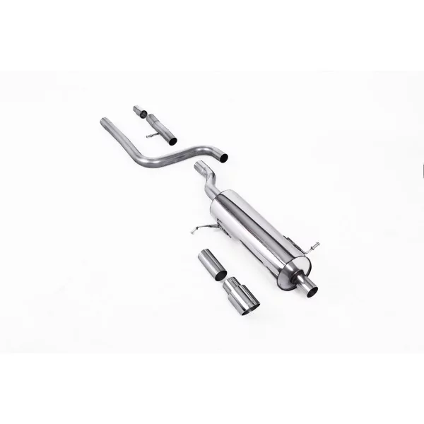 Milltek SSXFD397 particulate filter-back exhaust for Ford Fiesta, polished GT-90 tips