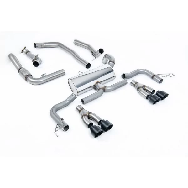 Milltek SSXHO227 cat-back exhaust for Honda / Acura Civic Type R FK2 Turbocharged 2.0 litre i-VTEC, black GT-100 tips - detail