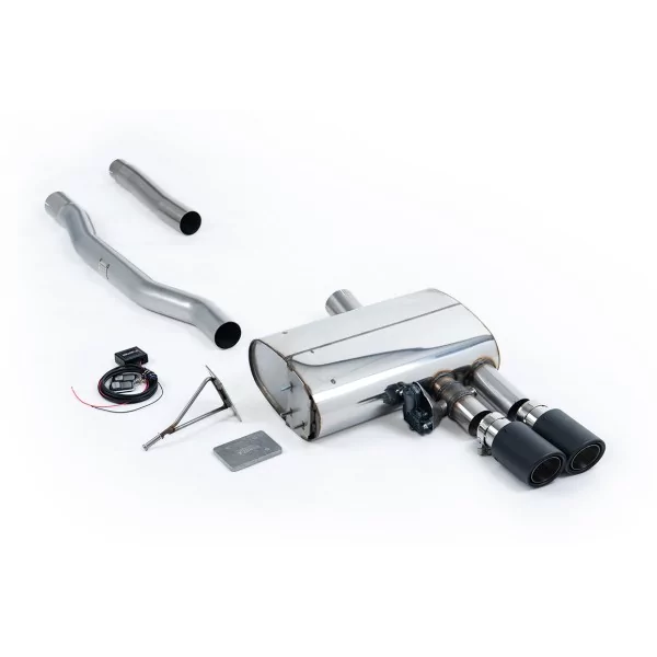 Milltek SSXM476 particulate filter-back exhaust for New Mini Mk3 Mini Cooper S 2.0 Turbo, carbon Jet-90 tips