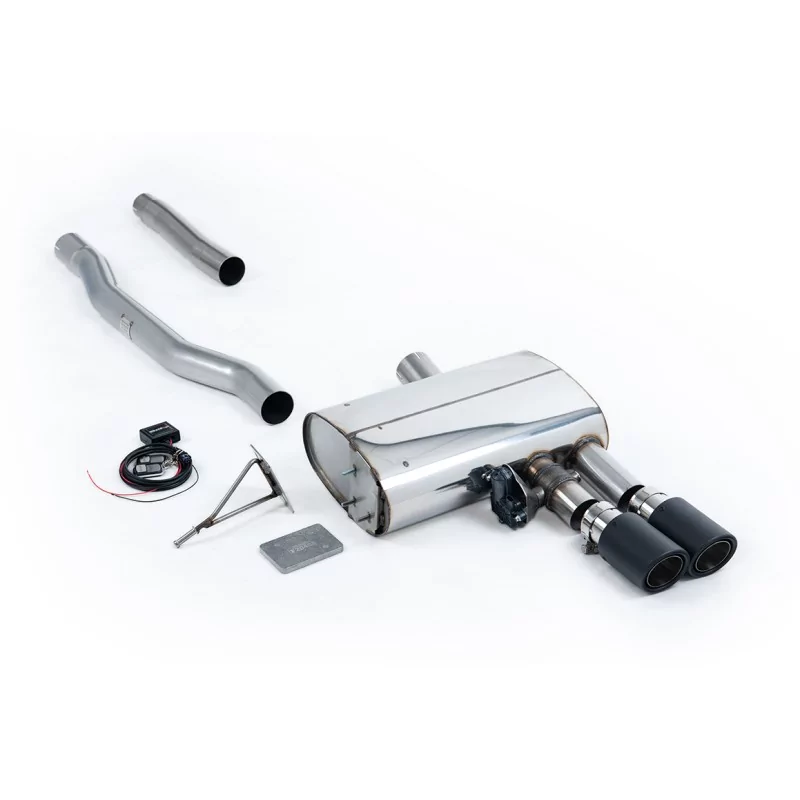 Milltek SSXM476 particulate filter-back exhaust for New Mini Mk3 Mini Cooper S 2.0 Turbo, carbon Jet-90 tips Milltek SSXM476 particulate filter-back exhaust for New Mini Mk3 Mini Cooper S 2.0 Turbo, carbon Jet-90 tips