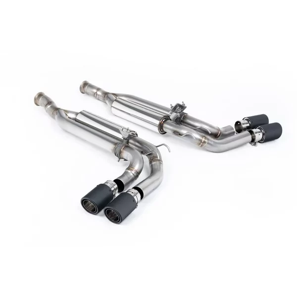 Escape cat-back Milltek SSXMZ128 para Mercedes G-Class G63 4.0 Bi-Turbo V8, colas Jet-90 de carbono - detalle