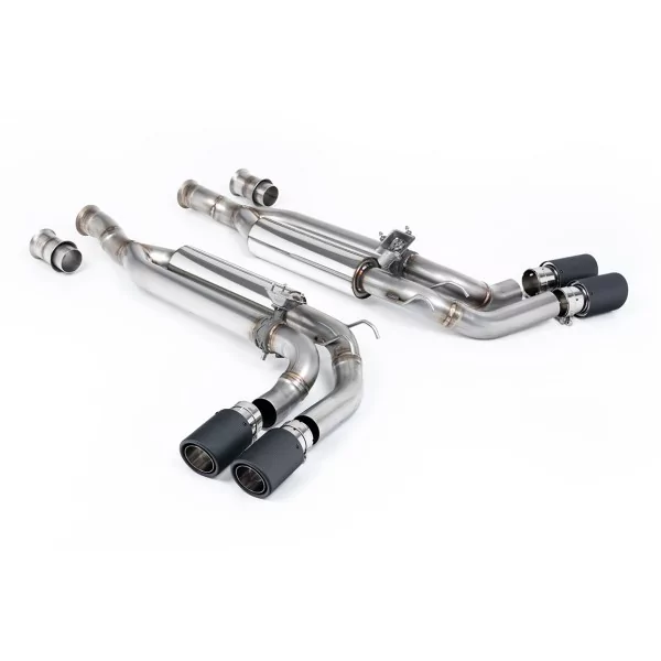 Escape cat-back Milltek SSXMZ138 para Mercedes G-Class G63 4.0 Bi-Turbo V8, colas Jet-90 de carbono - detalle