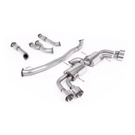 Escape cat-back Milltek SSXNI025 para Nissan GT-R R35, colas GT-127 pulidas