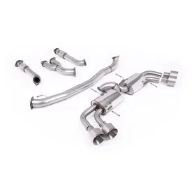 Scarico cat-back Milltek SSXNI026 per Nissan GT-R R35, terminali GT-127 in titanio