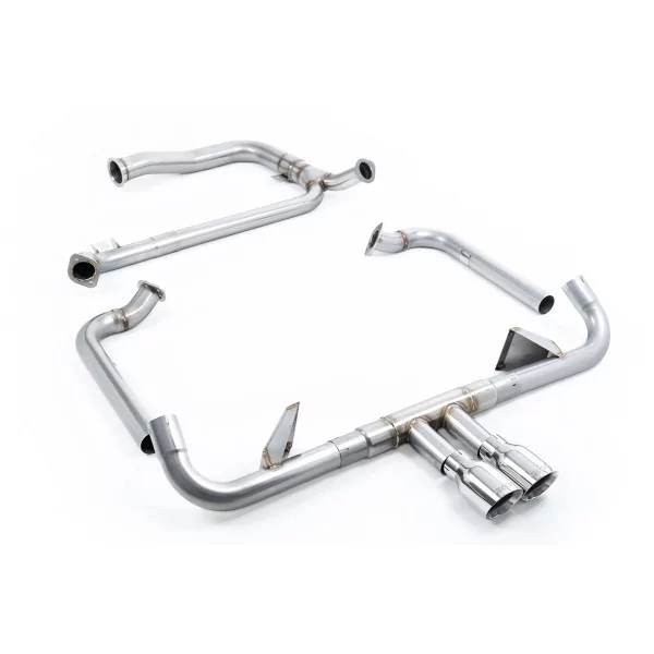Sistema de escape completo Milltek SSXPO144 para Porsche, colas GT-100 pulidas