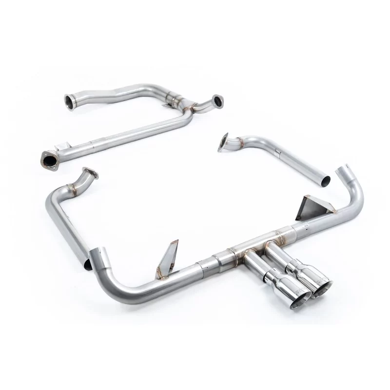Sistema de escape completo Milltek SSXPO144 para Porsche, colas GT-100 pulidas