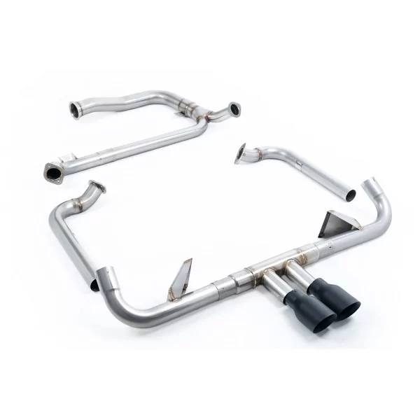 Milltek SSXPO145 full exhaust system for Porsche, black GT-100 tips - detail
