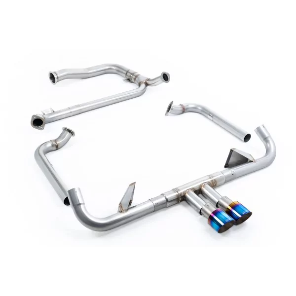 Milltek SSXPO147 full exhaust system for Porsche, burnt titanium GT-100 tips - detail