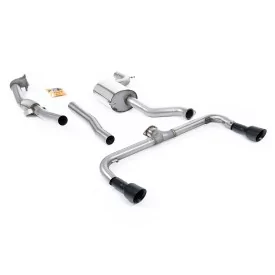 Scarico turbo-back Milltek SSXVW191 per Volkswagen Scirocco R, terminali GT-100 neri