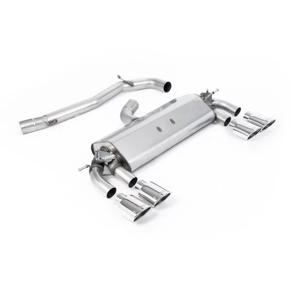 Escape cat-back Milltek SSXVW259 para Volkswagen Golf MK7 R 2.0 TSI 300PS, colas ovaladas pulidas - detalle