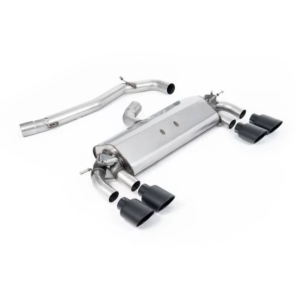 Milltek SSXVW260 cat-back exhaust for Volkswagen Golf MK7 R 2.0 TSI 300PS, black oval tips - detail