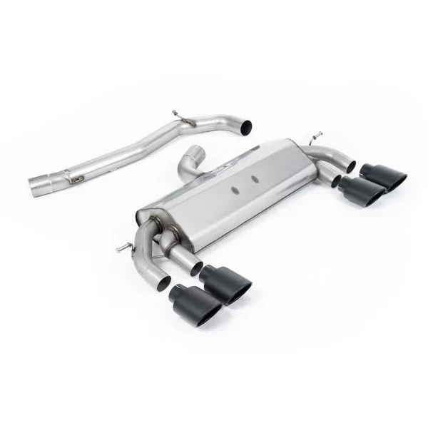Milltek SSXVW306 cat-back exhaust for Volkswagen Golf MK7 R 2.0 TSI 300PS, black oval tips - detail