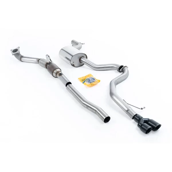 Échappement turbo-back Milltek SSXVW317 pour Volkswagen Jetta Mk6 GLI 2.0 TSI, embouts GT-80 noirs