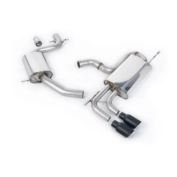 Scarico cat-back Milltek SSXVW331 per Volkswagen Golf Mk6 GT 1.4 TSI 160PS, terminali GT-80 neri