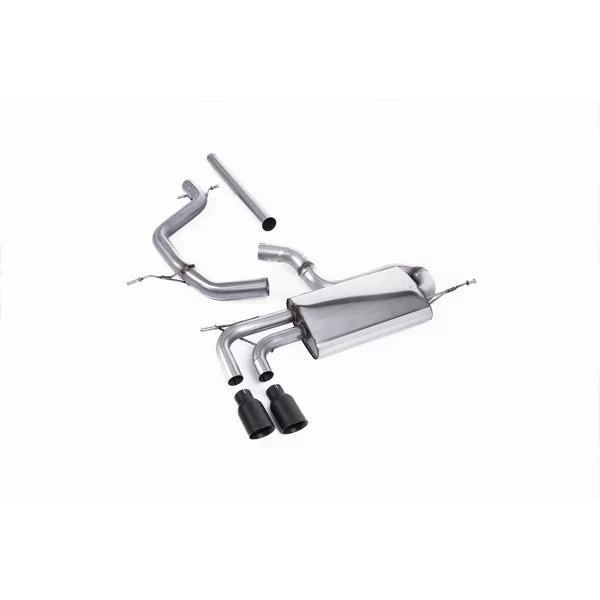 Échappement cat-back Milltek SSXVW334 pour Volkswagen Golf Mk5 2.0 TDI 140PS, embouts GT-80 noirs