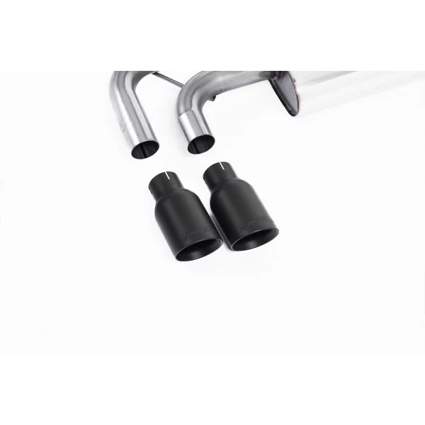 Échappement cat-back Milltek SSXVW334 pour Volkswagen Golf Mk5 2.0 TDI 140PS, embouts GT-80 noirs - détail