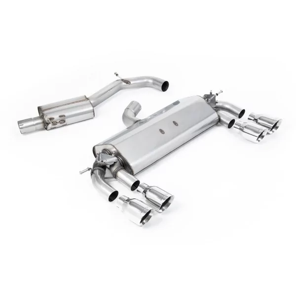 Échappement cat-back Milltek SSXVW399 pour Volkswagen Golf MK7 R 2.0 TSI 300PS, embouts GT-100 polis - détail