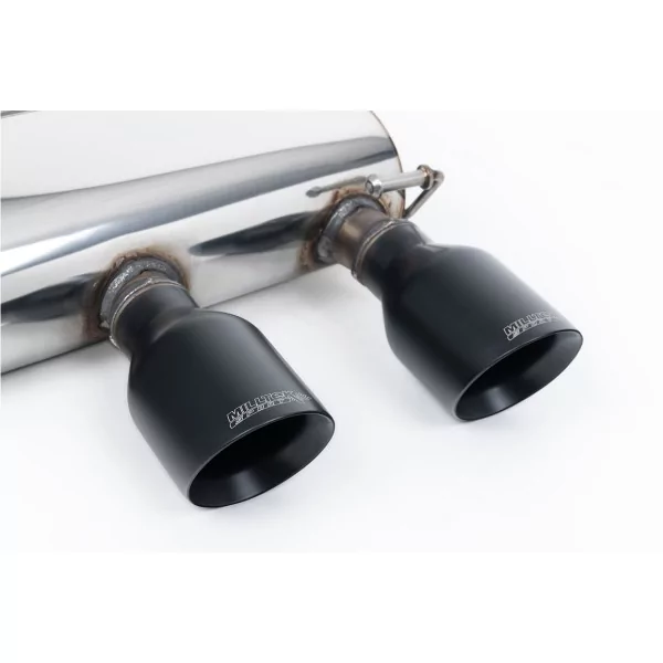 Milltek SSXVW418 cat-back exhaust for Volkswagen Golf MK5 R32 3.2 V6, black GT-100 tips - detail
