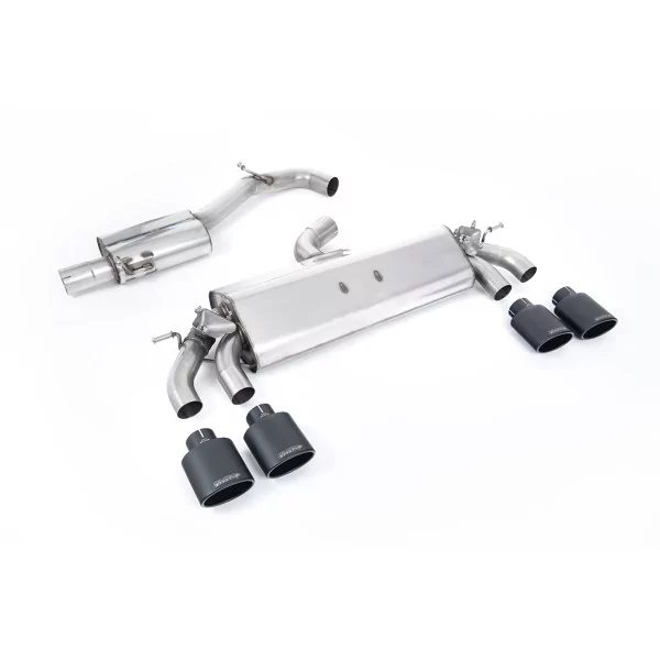 Milltek SSXVW422 cat-back exhaust for Volkswagen Golf Mk7.5 R 2.0 TSI 310PS, black oval tips - detail