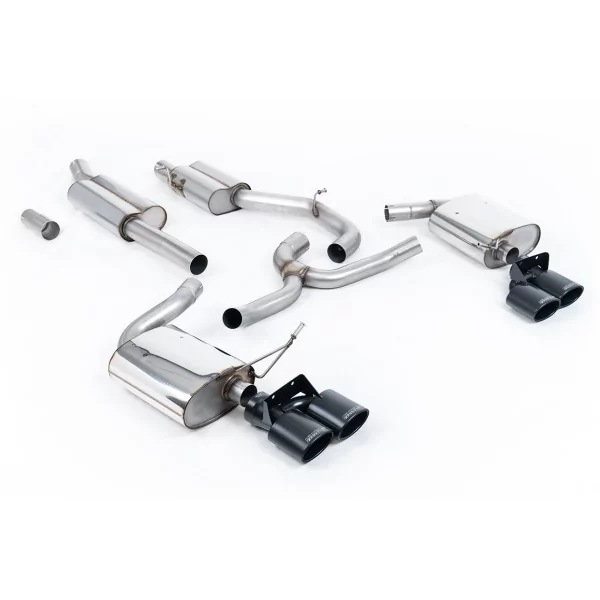 Milltek SSXVW489 cat-back exhaust for Volkswagen Golf Mk7.5 R Estate / Variant 2.0 TSI 310PS, black oval tips