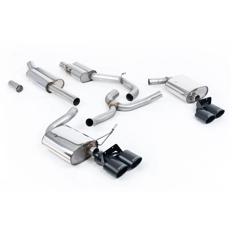 Milltek SSXVW489 cat-back exhaust for Volkswagen Golf Mk7.5 R Estate / Variant 2.0 TSI 310PS, black oval tips