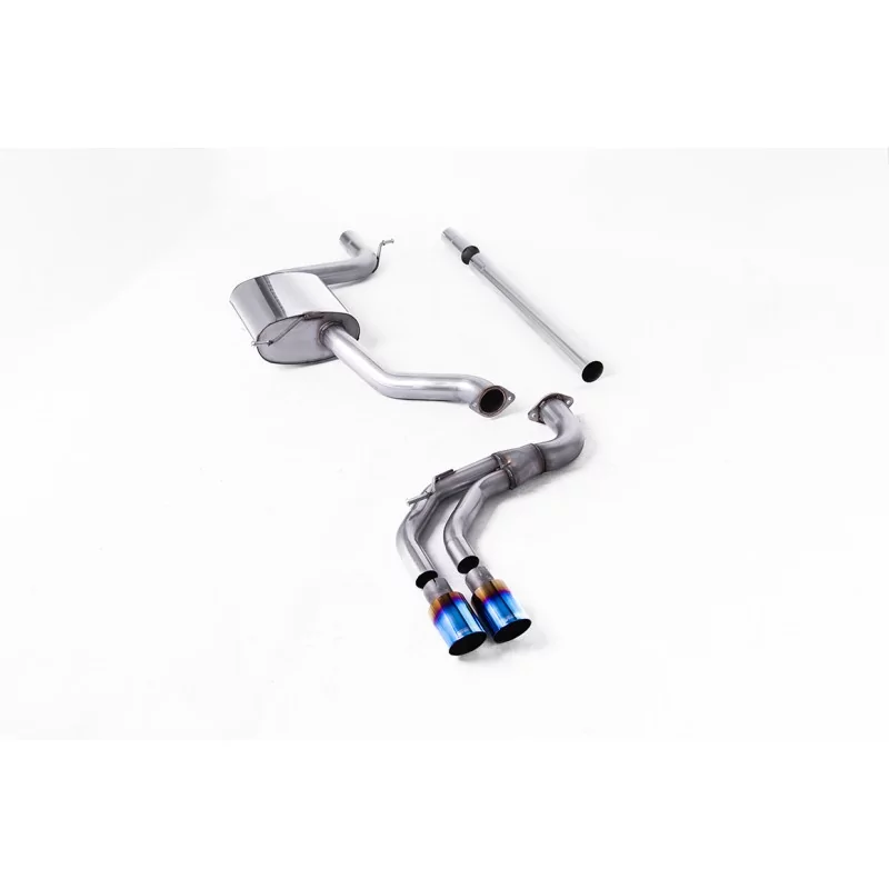 Milltek SSXVW521 cat-back exhaust for Volkswagen Golf Mk7.5 1.5TSI Evo GT & R-Line, burnt titanium GT-80 tips Milltek SSXVW521 cat-back exhaust for Volkswagen Golf Mk7.5 1.5TSI Evo GT & R-Line, burnt titanium GT-80 tips
