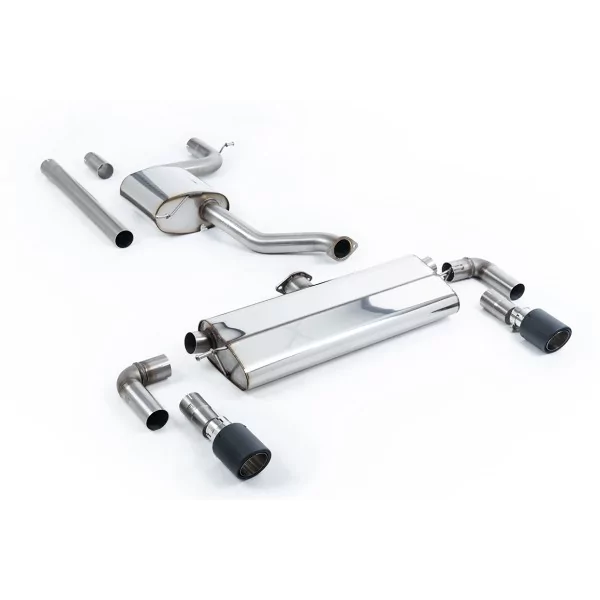 Échappement cat-back Milltek SSXVW523 pour Volkswagen Golf Mk7.5 1.5TSI Evo GT & R-Line, embouts Jet-102 carbone