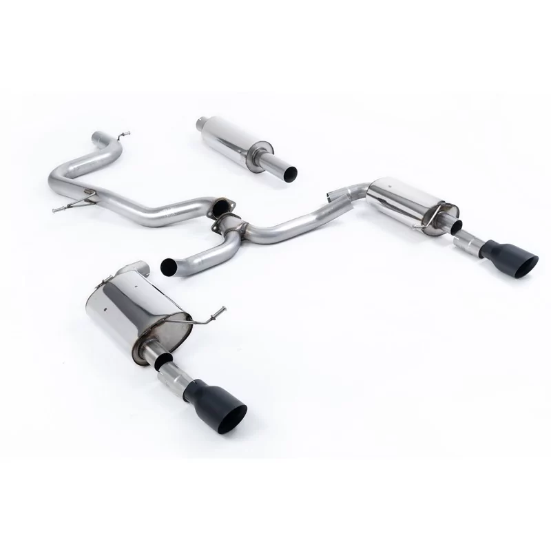 Milltek SSXVW609 cat-back exhaust for Volkswagen Jetta Mk7 GLi 2.0T, black GT-100 tips Milltek SSXVW609 cat-back exhaust for Volkswagen Jetta Mk7 GLi 2.0T, black GT-100 tips