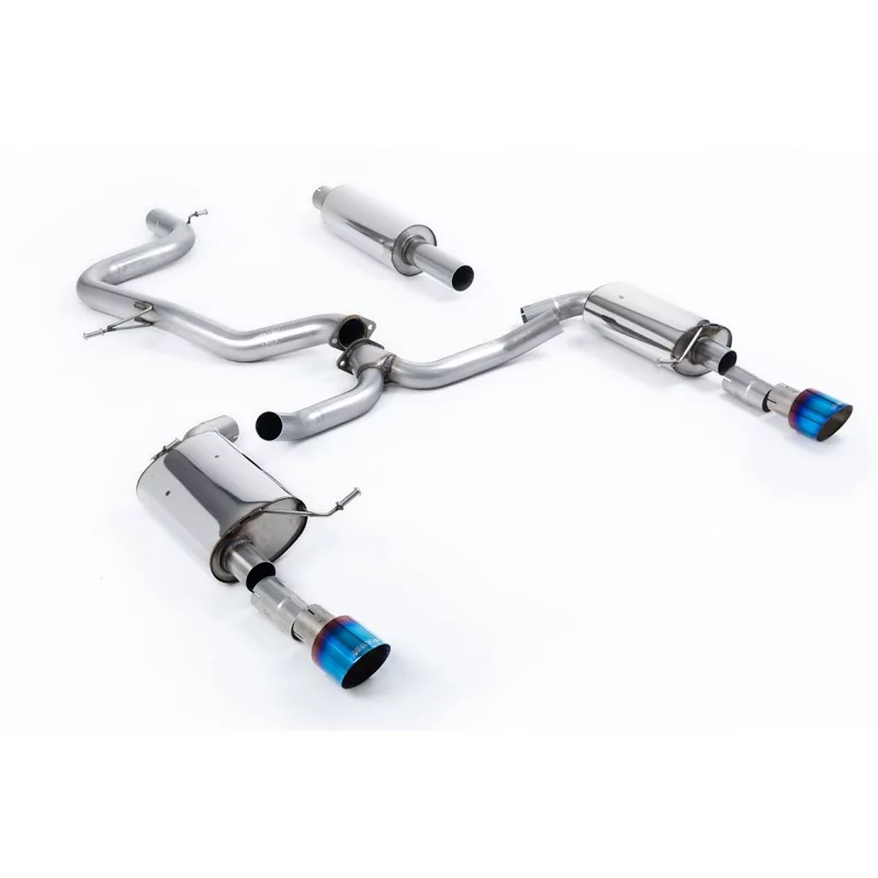 Échappement cat-back Milltek SSXVW611 pour Volkswagen Jetta Mk7 GLi 2.0T, embouts GT-100 titane brûlé