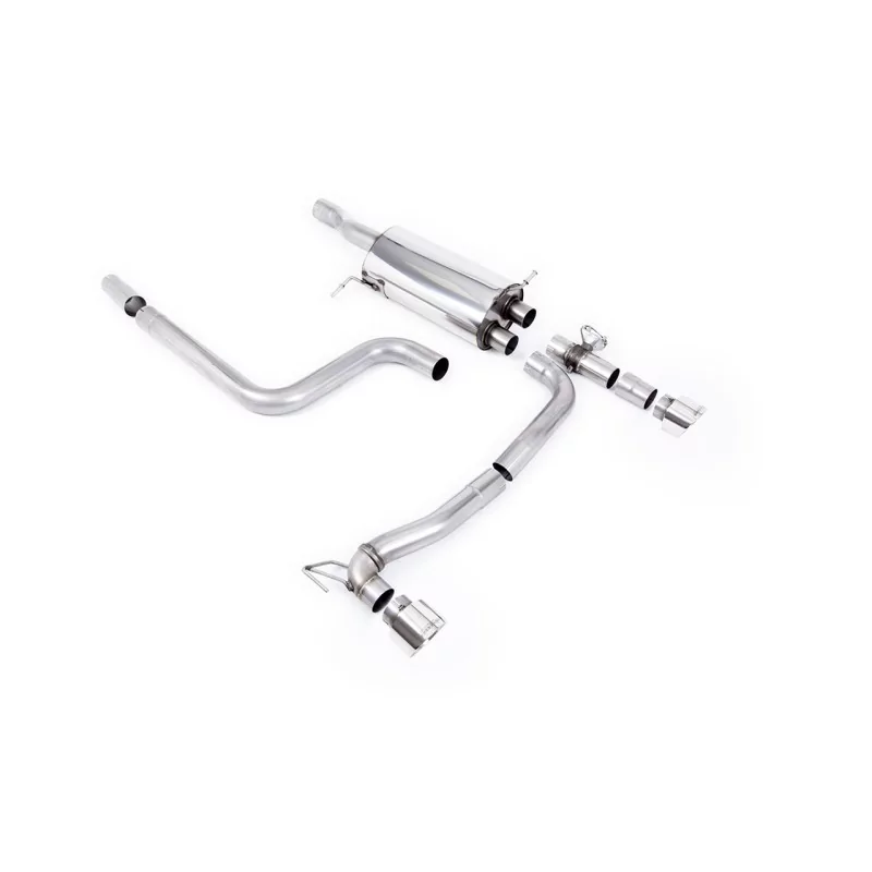 Scarico cat-back Milltek SSXFD356M per Ford Fiesta Mk8 ST 1.5 EcoBoost 200PS, terminali GT-100 lucidi