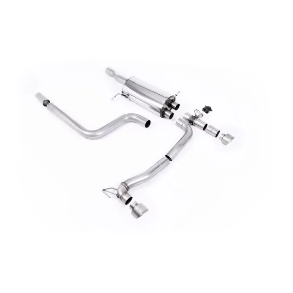 Milltek SSXFD365M cat-back exhaust for Ford Fiesta Mk8 & Mk8.5 ST 1.5 EcoBoost 200PS, titanium GT-100 tips