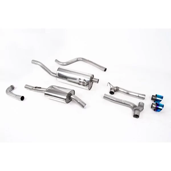 Milltek SSXFD378M cat-back exhaust for Ford Fiesta MK8 1.0T EcoBoost ST-Line 3 & 5 Door, titanium GT-100 tips