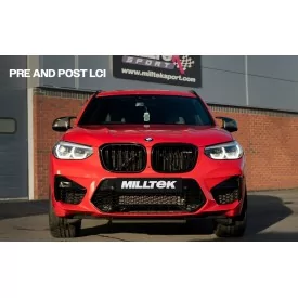 Milltek SSXBM1198 downpipe-back exhaust for BMW X3 X3M / X3M Comp 3.0, polished GT-115 tips