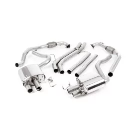Échappement cat-back Milltek SSXAU1185 pour Audi S5 3.0 V6 Turbo Sportback B9, embouts GT-90 polis