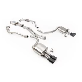 Escape cat-back Milltek SSXAU1197 para Audi S5 3.0 V6 Turbo Sportback B9, colas ovaladas negras