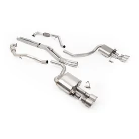 Escape cat-back Milltek SSXAU1200 para Audi S5 3.0 V6 Turbo Sportback B9, colas GT-100 de titanio