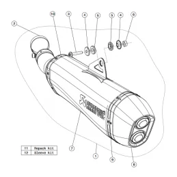 Akrapovic S-B8SO6-HZAABL Bmw F 800 GS/Bmw F 800 GS Adventure