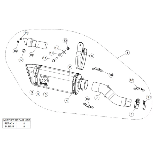 Akrapovic S-H2SO6-APC Honda CBR250R