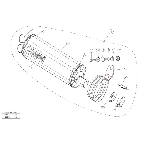 Akrapovic S-H10SO22-HWT Honda Africa Twin CRF 1000 L Adventure Sports