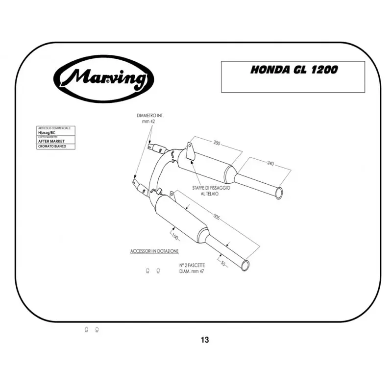 Marving H/2105/BC Honda Gl 1200 Goldwing