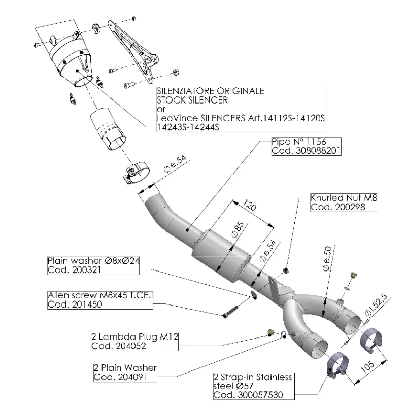 Leovince Suppressor du Catalyseur Yamaha YZF R1